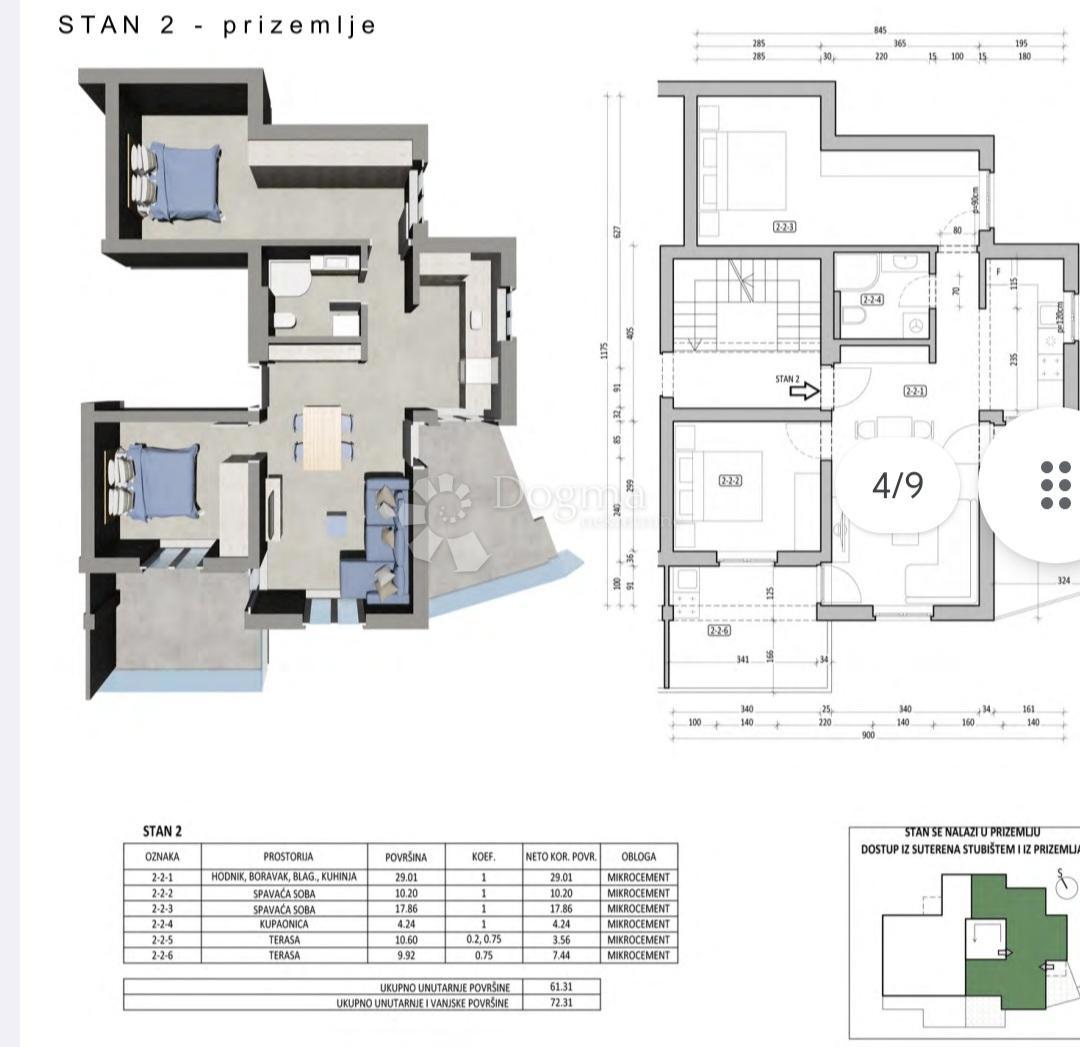 Allogio Zavrelje, Župa Dubrovačka, 72,31m2