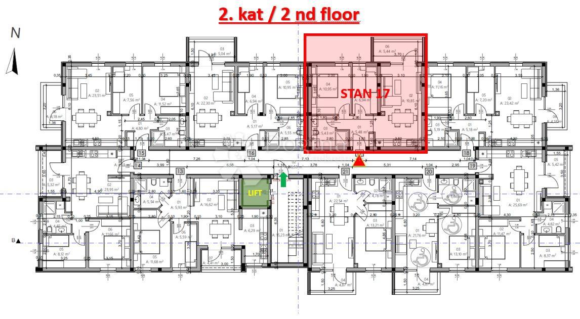 Allogio Monvidal, Pula, 54,96m2
