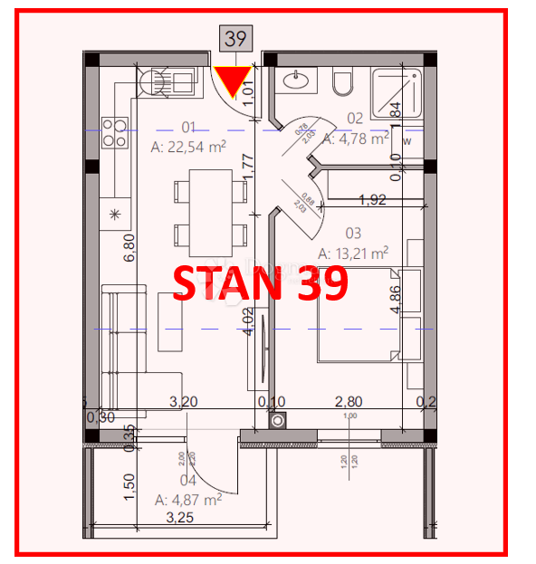 Allogio Monvidal, Pula, 54,96m2