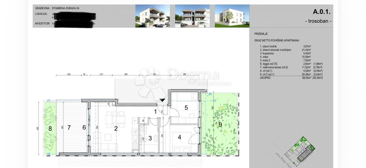 Appartamento Gajac, Novalja, 89m2