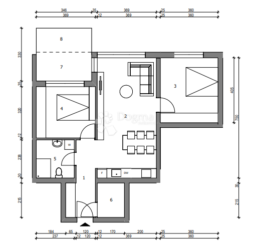 Allogio Sloboština, Novi Zagreb - Istok, 80,72m2