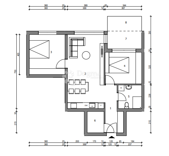 Allogio Sloboština, Novi Zagreb - Istok, 80,72m2