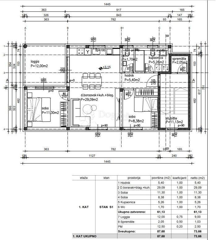 Allogio Rudeš, Trešnjevka - Sjever, 73,66m2