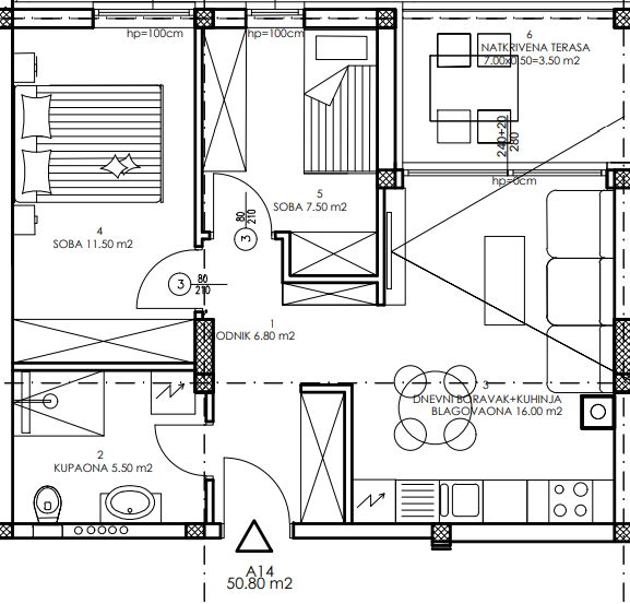 Allogio Veli vrh, Pula, 86,50m2