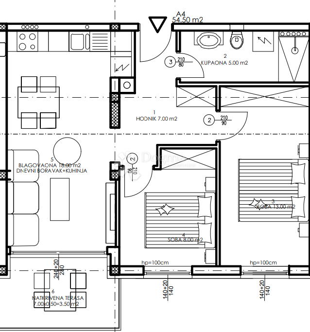 Allogio Veli vrh, Pula, 86,50m2
