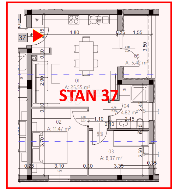 Allogio Monvidal, Pula, 54,96m2