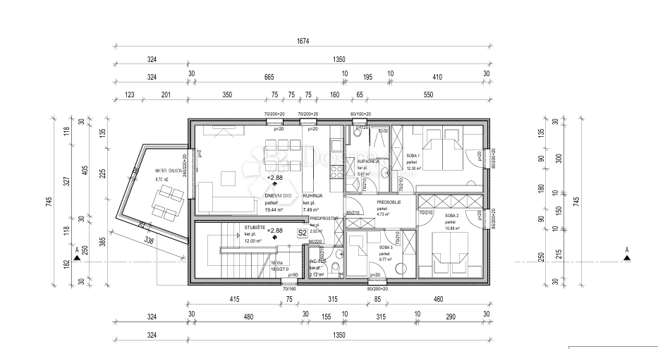 Allogio Strožanac, Podstrana, 71,42m2