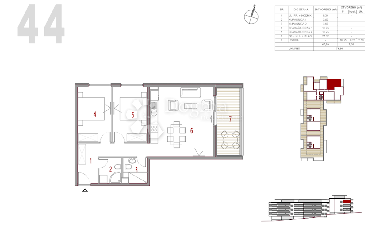 Allogio Trogir, 74,84m2