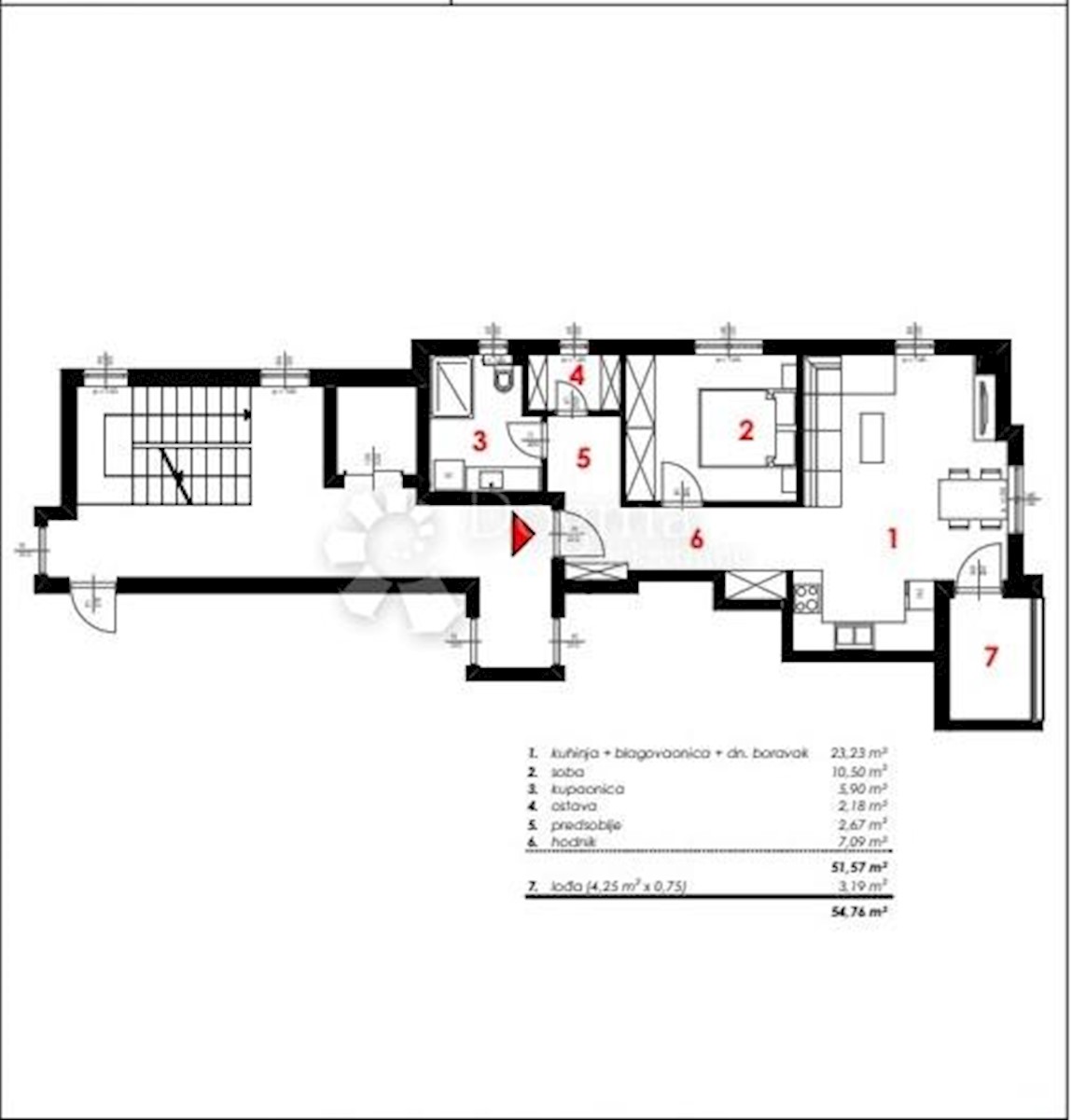 Allogio Makarska, 54,76m2