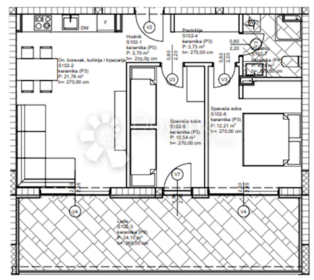 Allogio Privlaka, 75,80m2