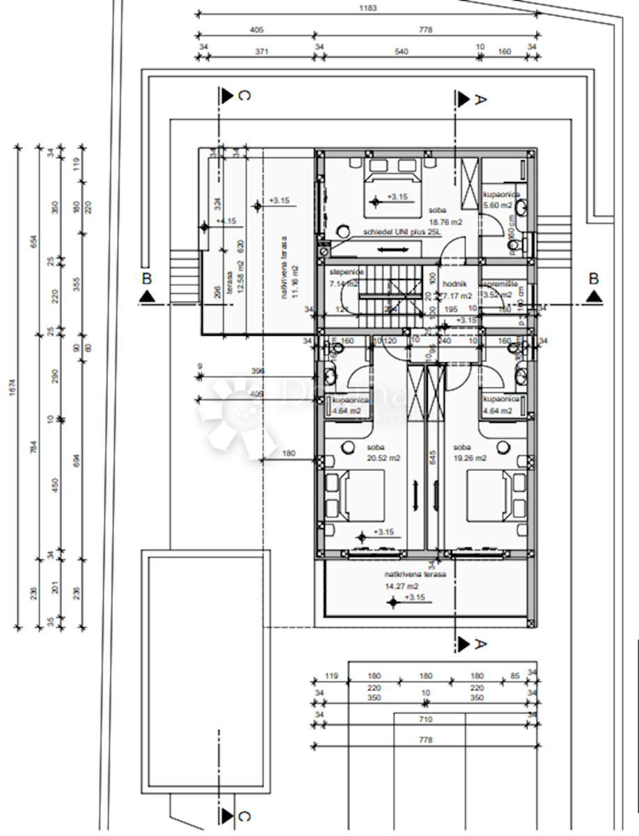 Rovigno - moderna casa a più piani in costruzione