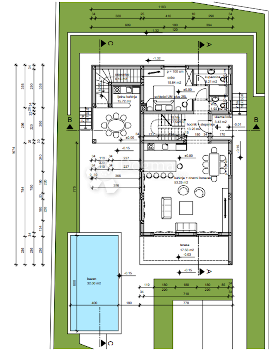 Rovigno - moderna casa a più piani in costruzione