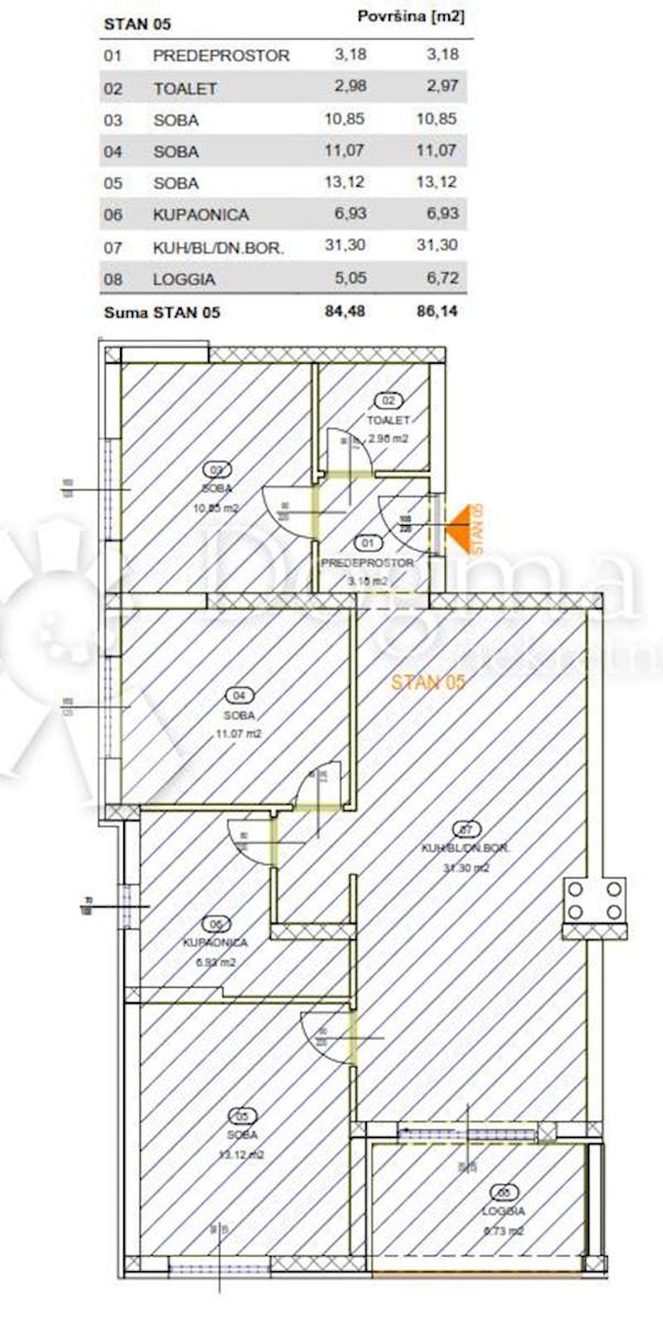 Allogio Rešetari, Kastav, 98,65m2