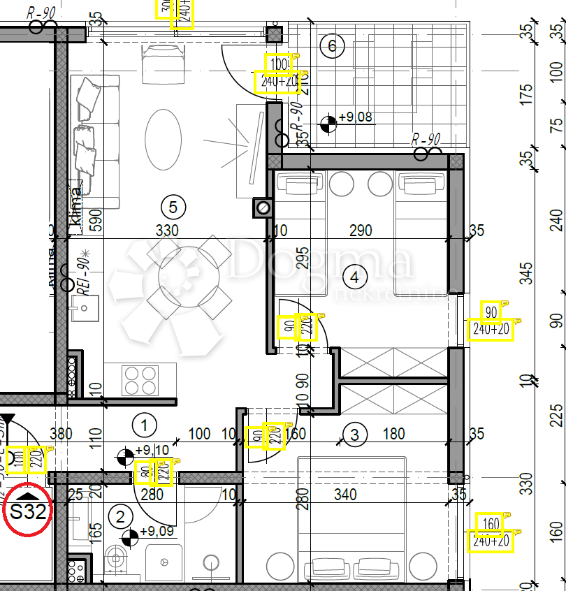 Allogio Monvidal, Pula, 49,05m2