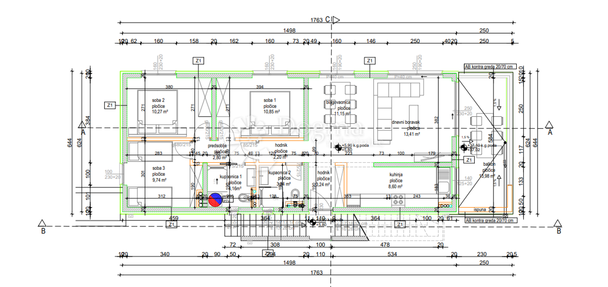 Allogio Okrug Gornji, Okrug, 80,26m2