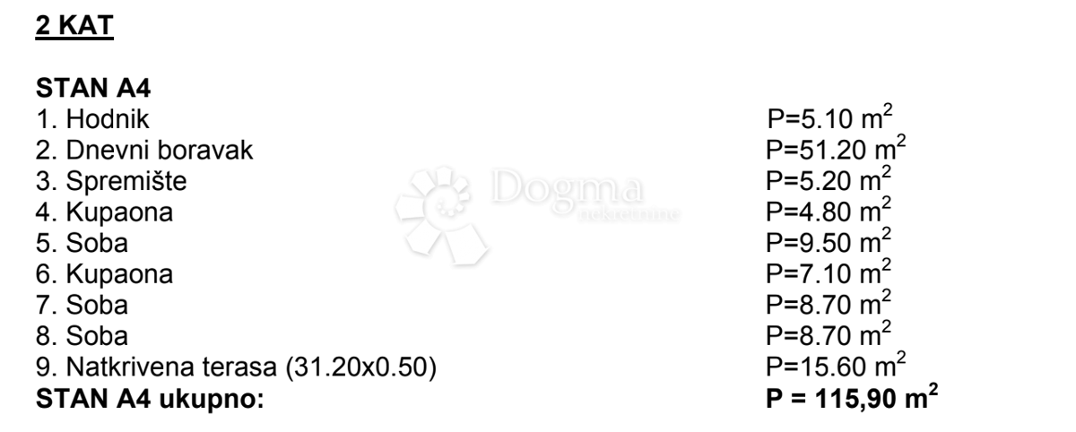 Allogio Valmade, Pula, 115,90m2