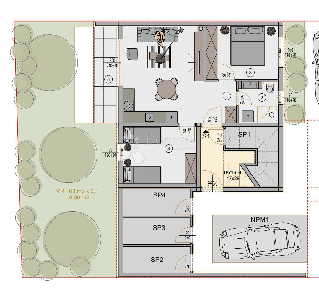 Allogio Kaštanjer, Pula, 72,42m2
