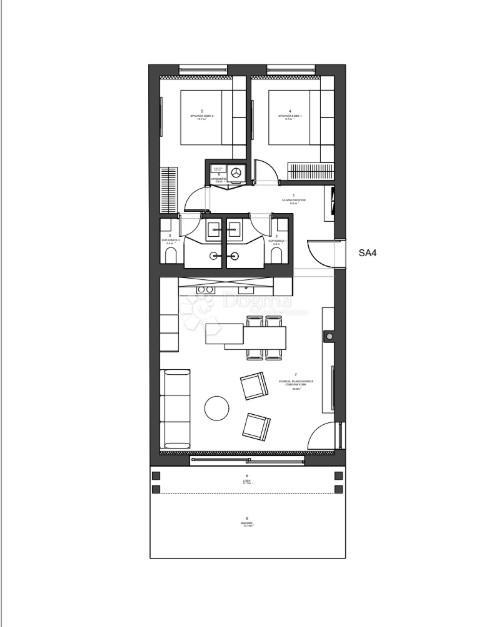 Appartamento SA4 – Attico 121,82 m² con terrazza sul tetto di 79,90 m²