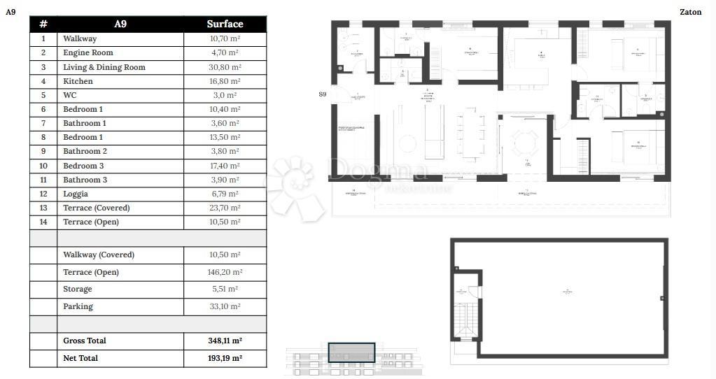 Allogio Zaton, Nin, 193,19m2