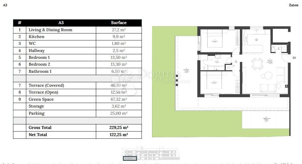 Allogio Zaton, Nin, 122,25m2