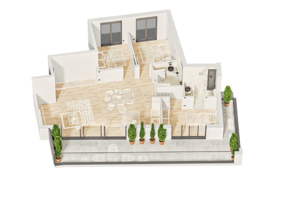 ROGOZNICA - NUOVO EDIFICIO MODERNO 2ª FILA DAL MARE