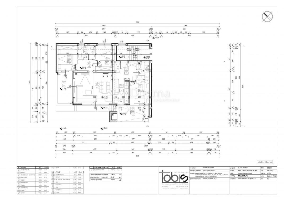 Allogio Maslenica, Jasenice, 107m2