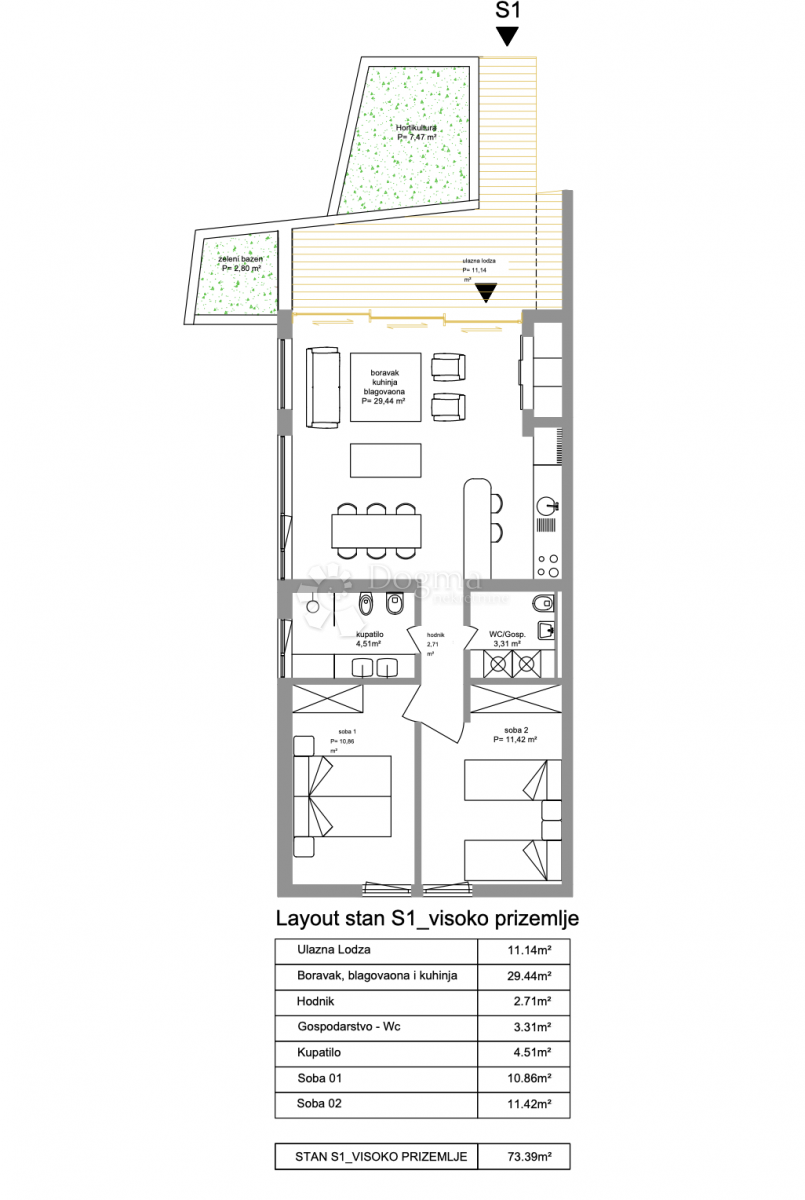 Allogio Brodarica, Šibenik - Okolica, 73,39m2