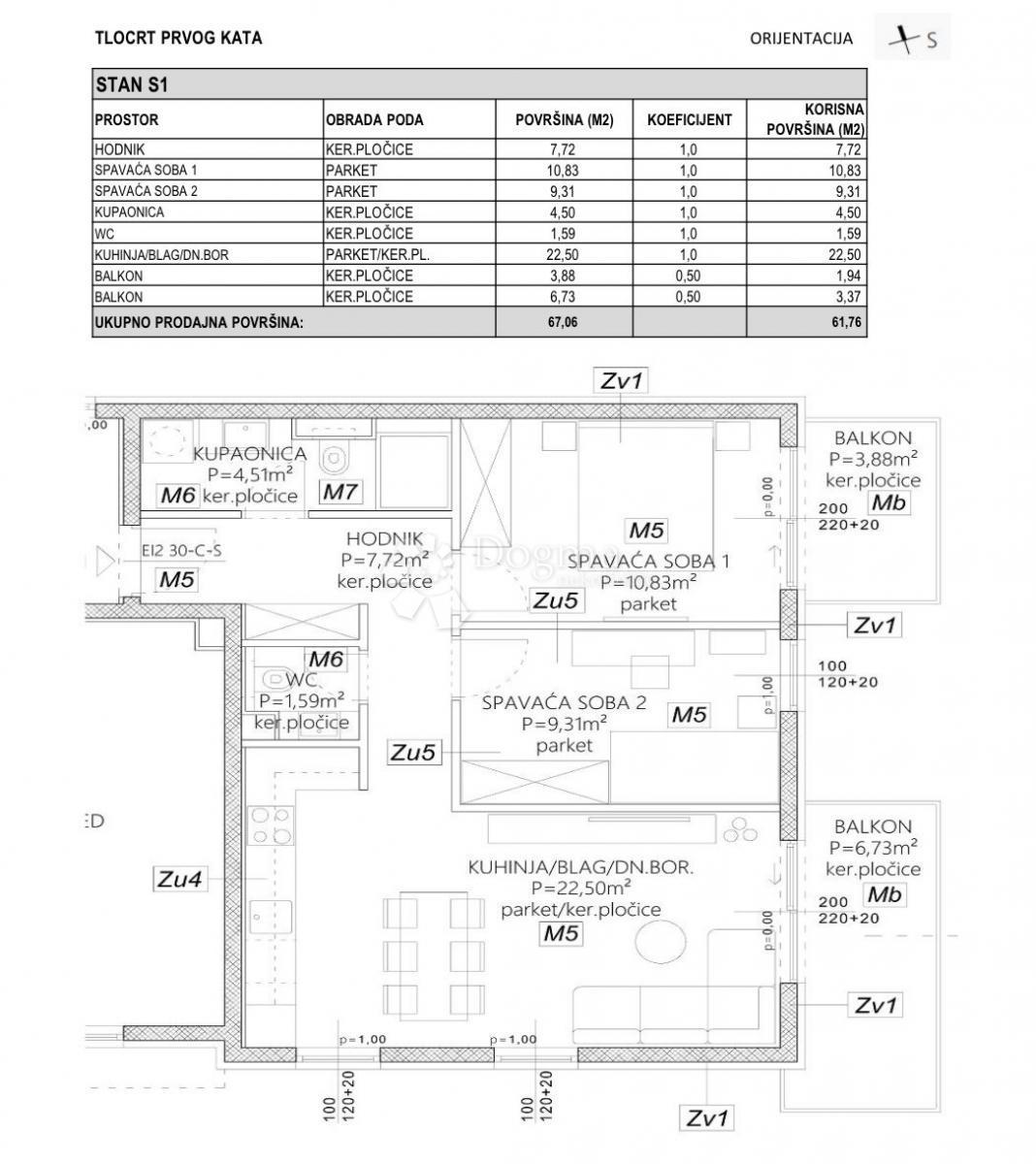 Allogio Mejaši, Split, 61,76m2