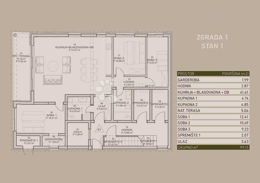 Allogio Poreč, 99m2