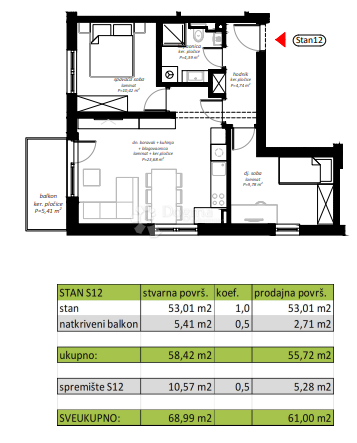 Allogio Novi Marof, 61,98m2