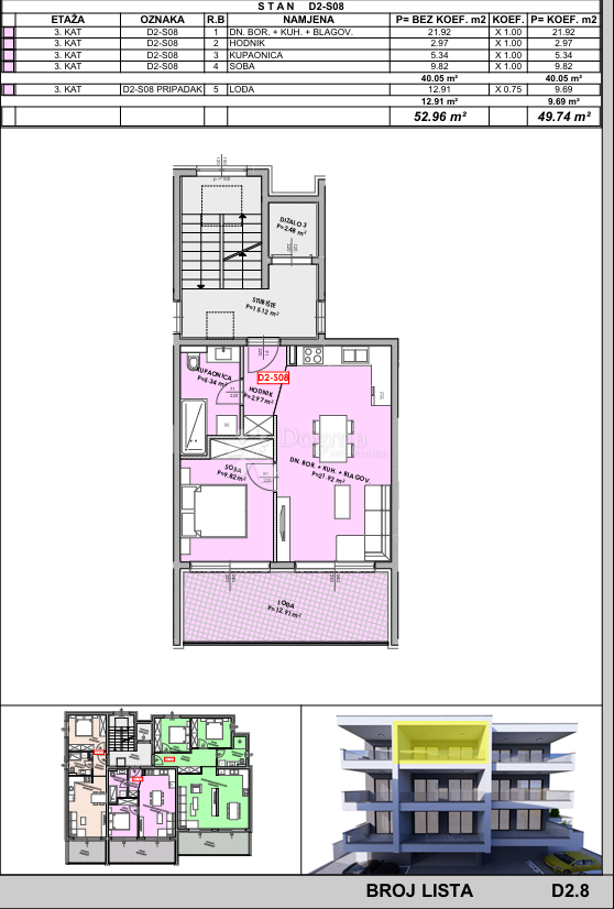 Allogio Omiš, 49,74m2