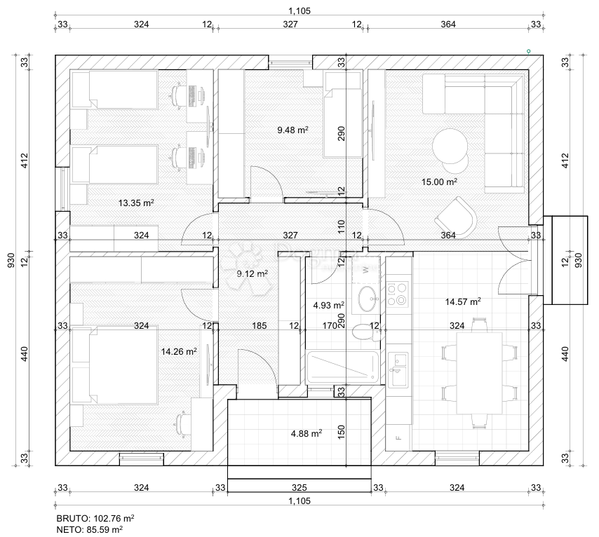 Casa Banovo, Vrbovec, 102,76m2
