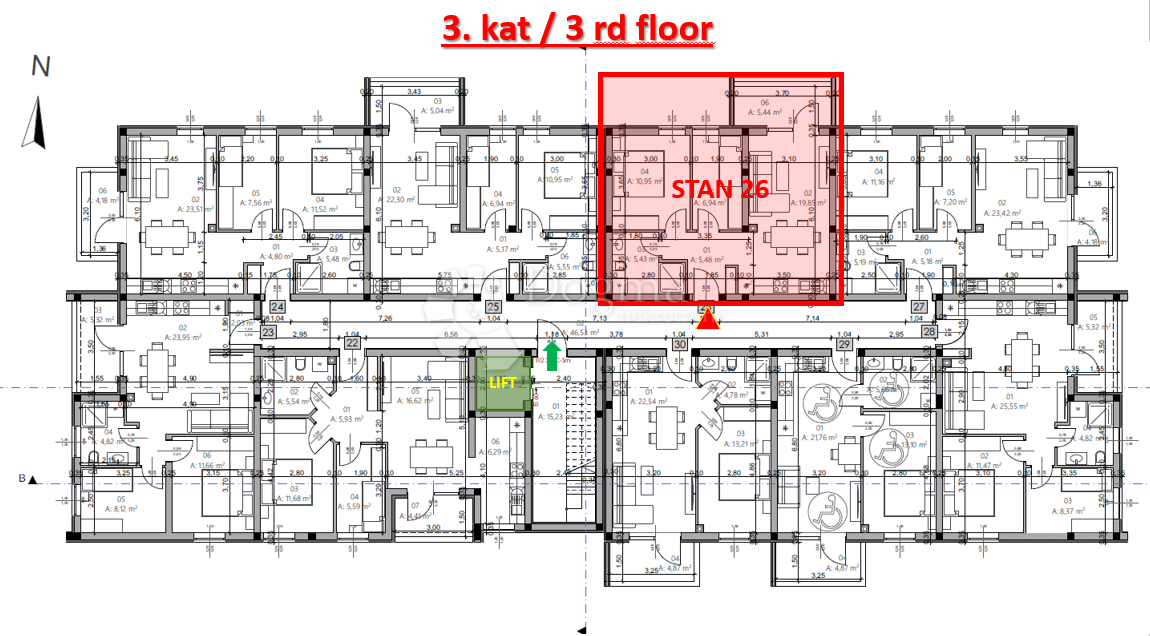 Allogio Monvidal, Pula, 54,96m2