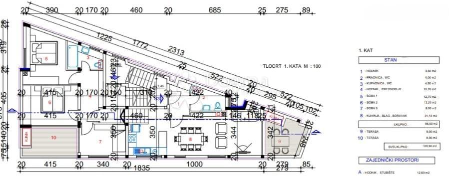 Allogio Brodarica, Zadar, 115,95m2