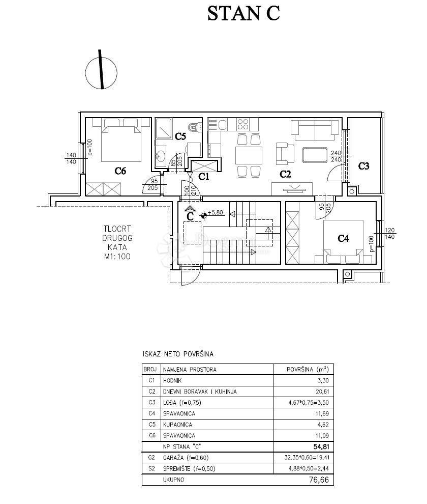 Allogio Šijana, Pula, 54,57m2