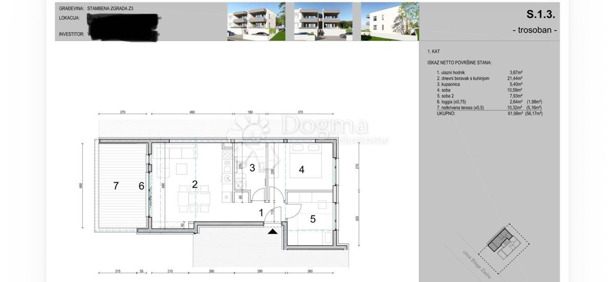 Appartamento Gajac, Novalja, 62m2