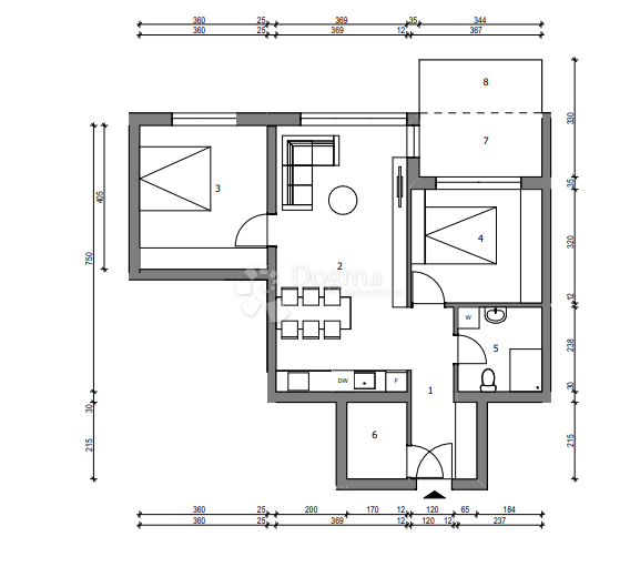 Allogio Sloboština, Novi Zagreb - Istok, 80,72m2