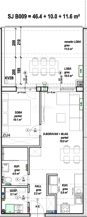 Allogio Martane, Čakovec, 46,40m2