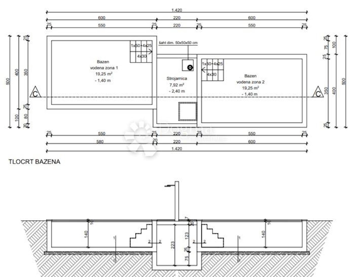 Casa bifamiliare con piscina , vicino a Kastel 