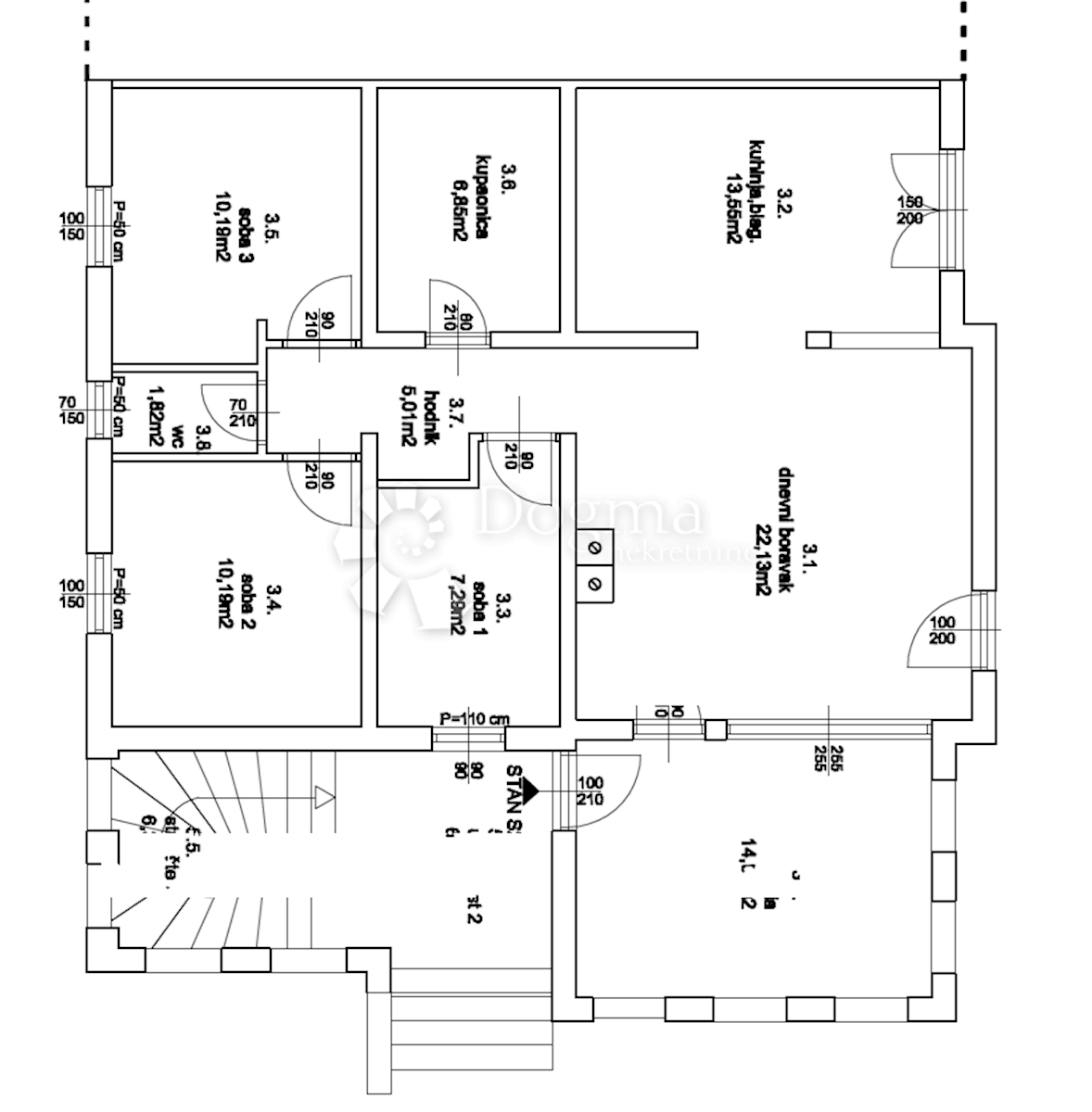 Appartamento Tribunj, 91,31m2