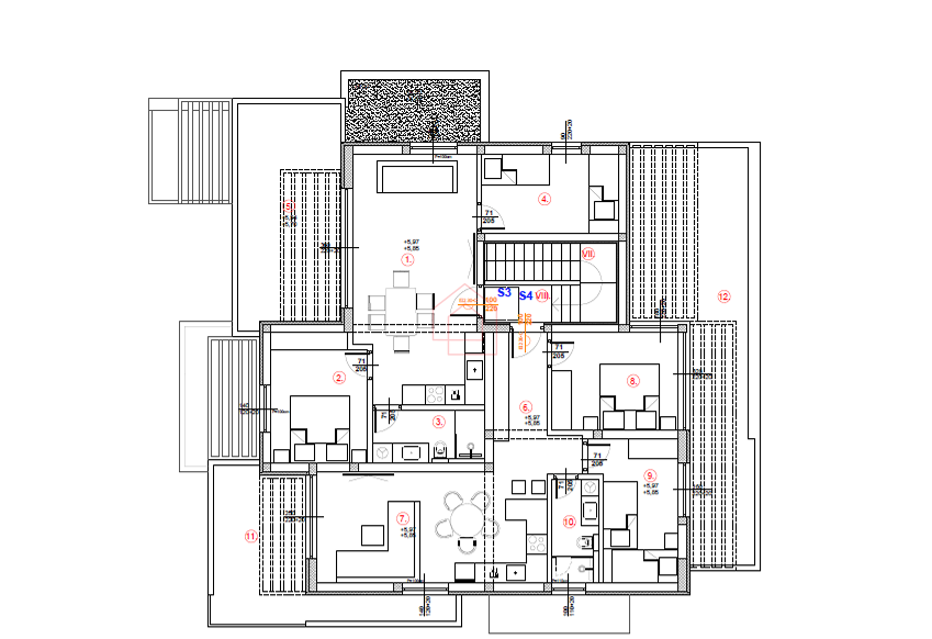 Appartamento al primo piano di un edificio con due camere da letto AP4