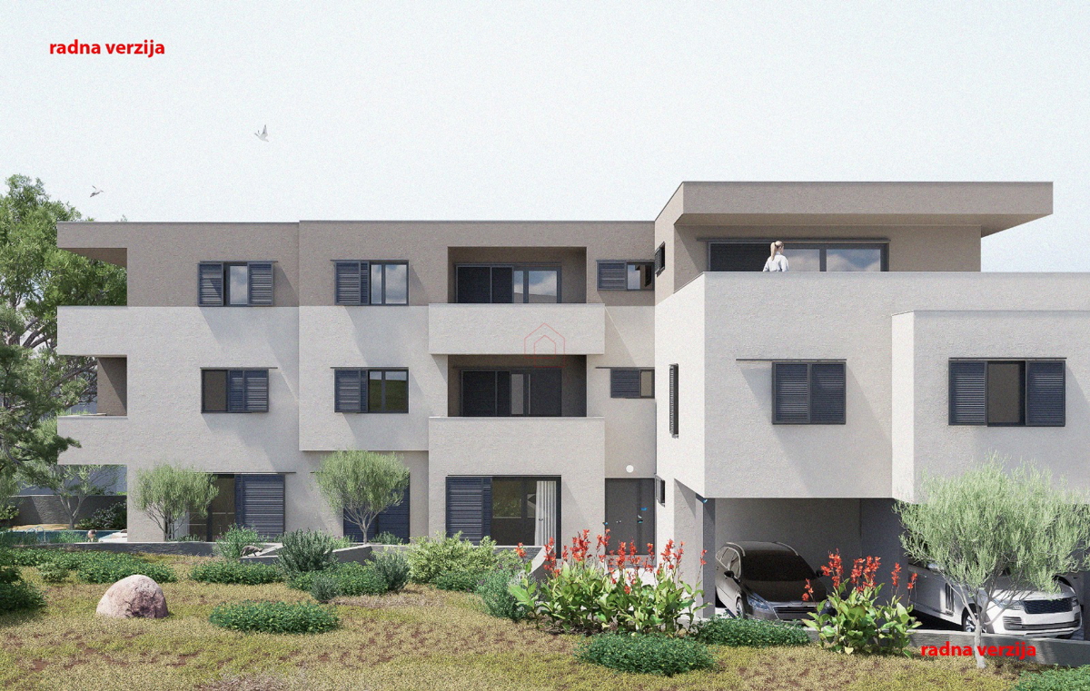 Attico S4 al secondo piano dell'edificio a Jezera con due camere da letto