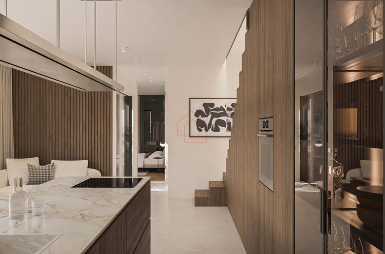 COSTRUZIONE LUSSUOSA - NUOVA COSTRUZIONE - appartamento su due piani con tre camere da letto vicino alla spiaggia di Podvrške con piscina