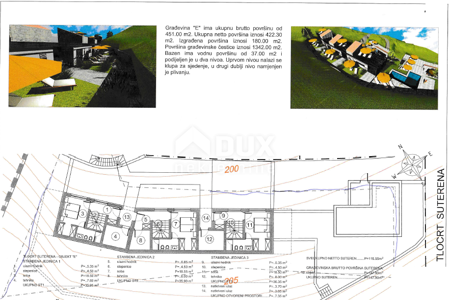OPATIJA, LOVRAN, LIGANJ - terreno di 1250m2 con vista mare per un edificio residenziale - appartamenti / appartamenti / casa familiare / villa / case in affitto con piscina / casa vacanze con piscina
