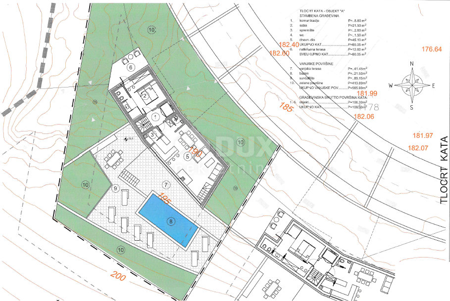OPATIJA, LOVRAN, LIGANJ - terreno di 1250m2 con vista mare per un edificio residenziale - appartamenti / appartamenti / casa familiare / villa / case in affitto con piscina / casa vacanze con piscina