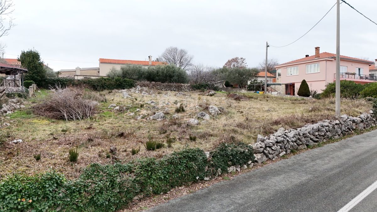 ISOLA DI KRK, RISIKA - Terreno edificabile con vista sul mare aperto