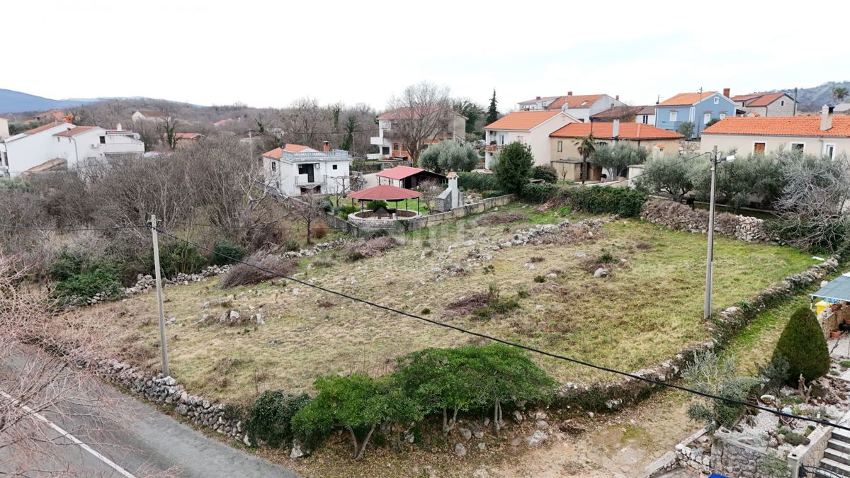 ISOLA DI KRK, RISIKA - Terreno edificabile con vista sul mare aperto