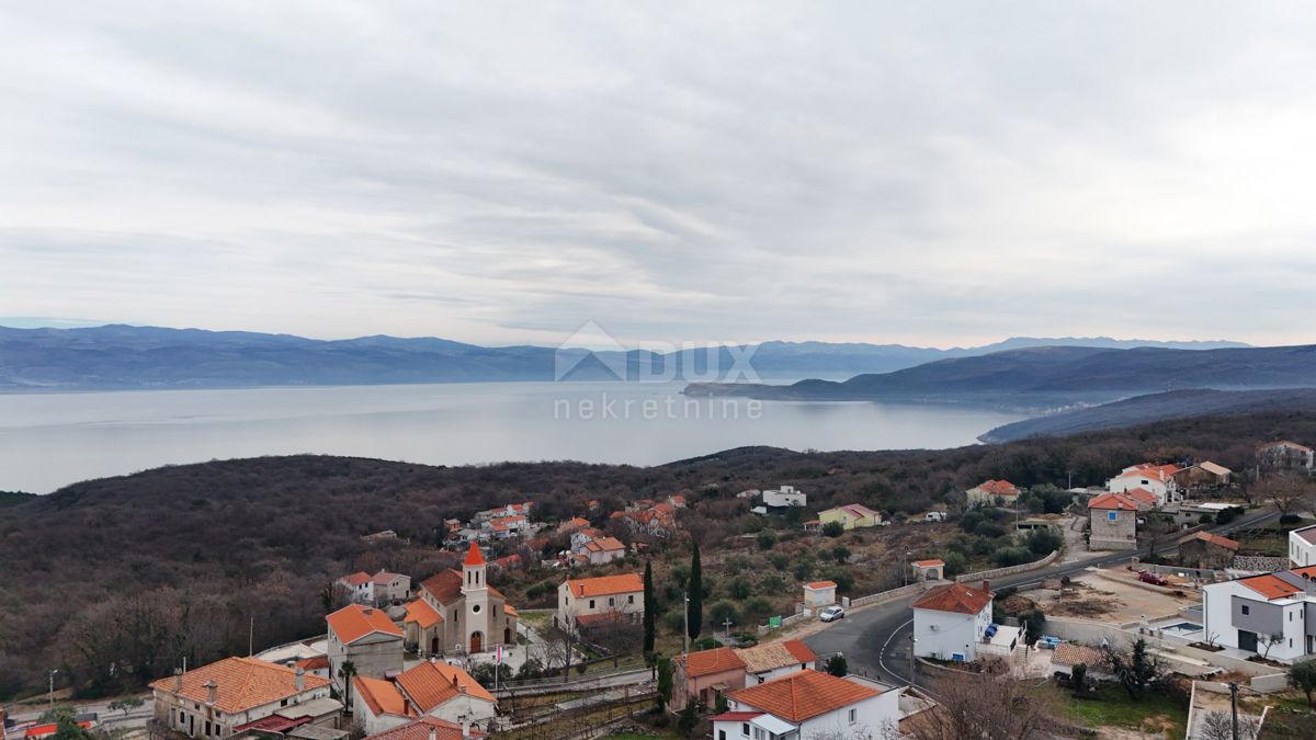 ISOLA DI KRK, RISIKA - Terreno edificabile con vista sul mare aperto