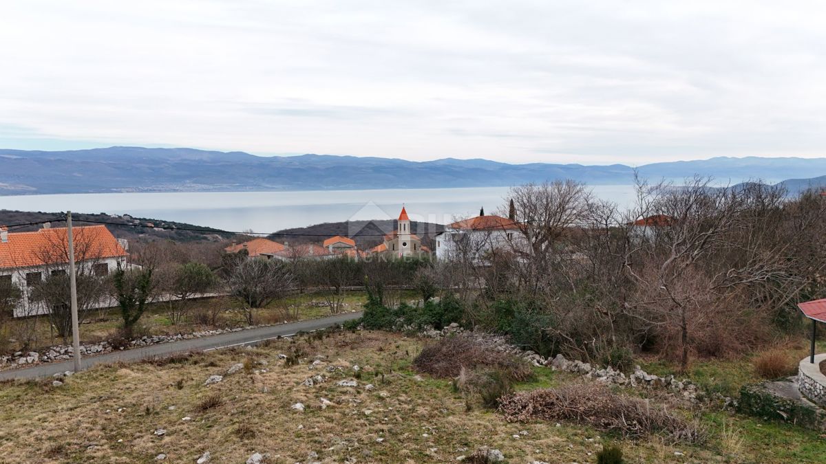 ISOLA DI KRK, RISIKA - Terreno edificabile con vista sul mare aperto