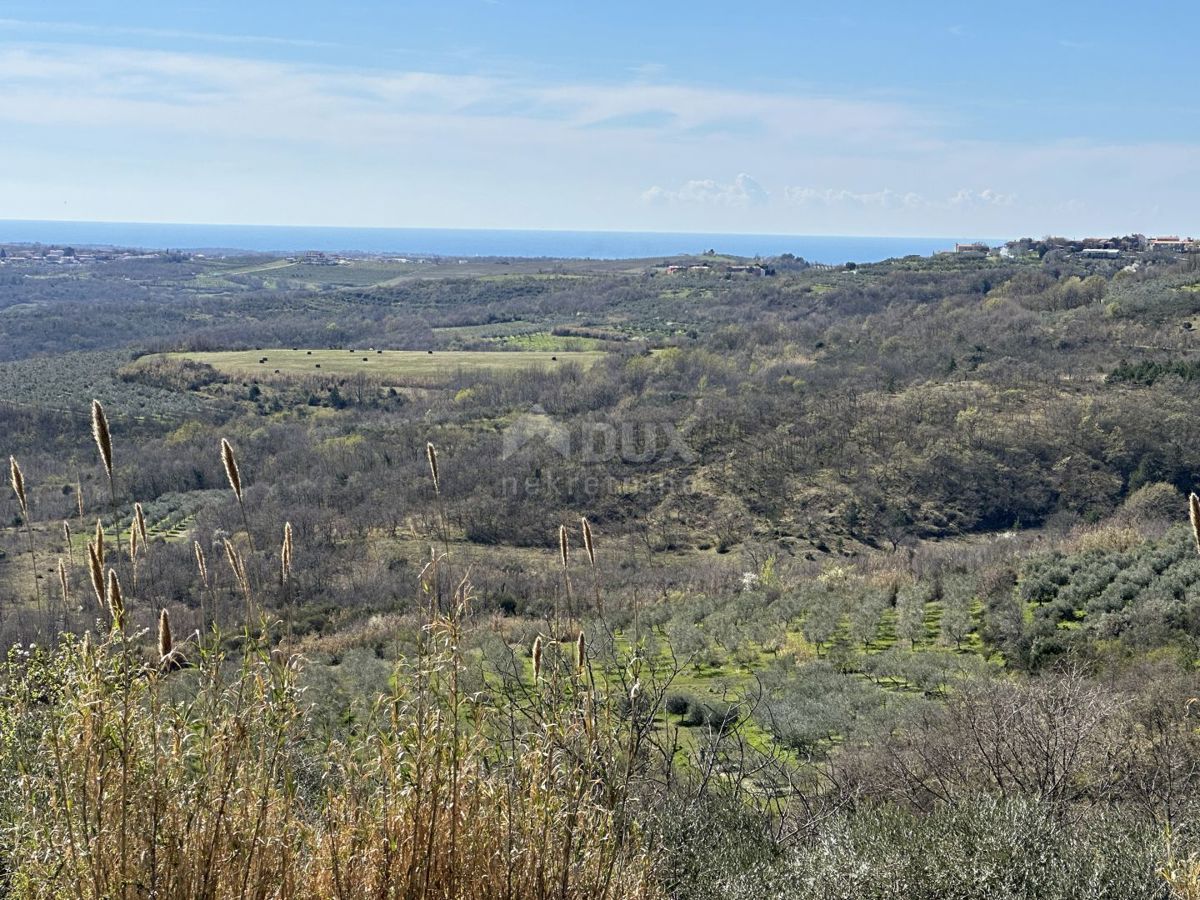 ISTRIA, BUJE - Terreno edificabile con vista mare aperta e permesso di costruire